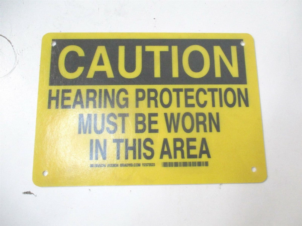 Brady (122834) 7" x 10" Hearing Protection Must Be Worn In This Area Sign 