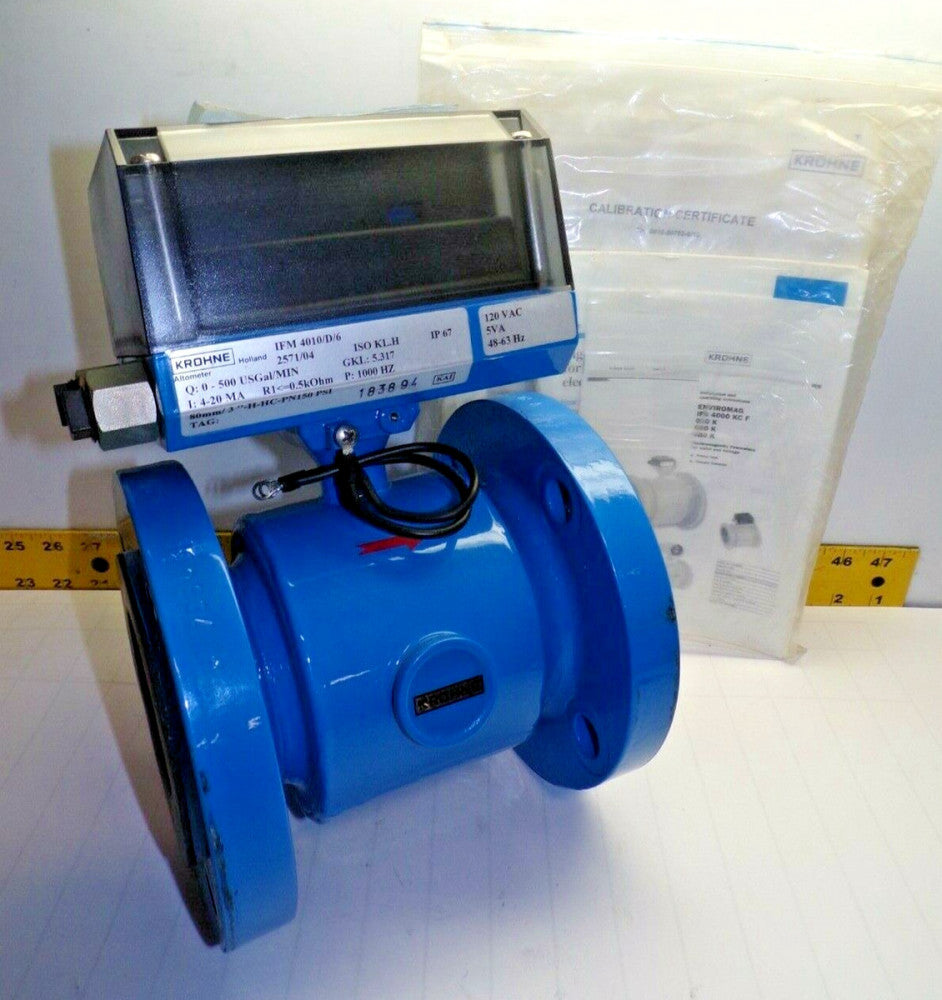 New Krohne Altometer Electromagnetic Flowmeter 3" 120 VAC  IFM 4010/D/6