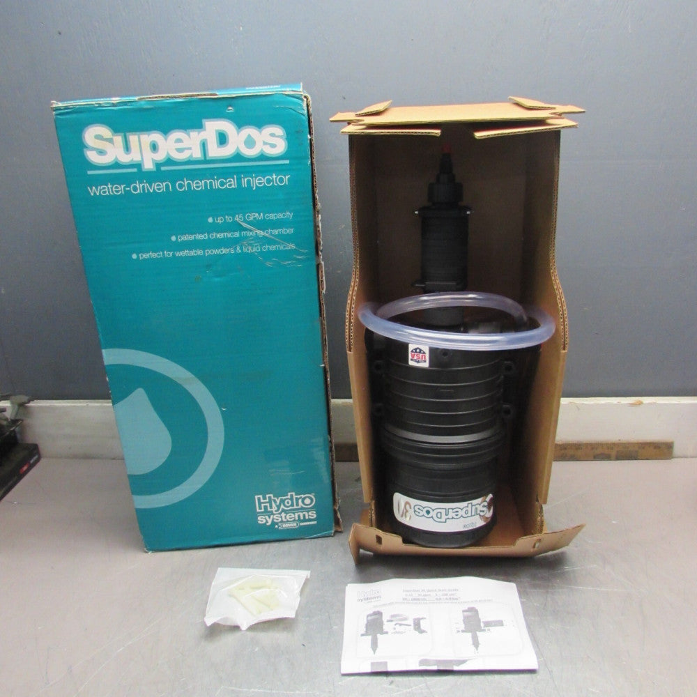 NEW! Hydro Systems SuperDos 30, Water Driven Chemical Injector, 2.5% ,1"NPT, NIB