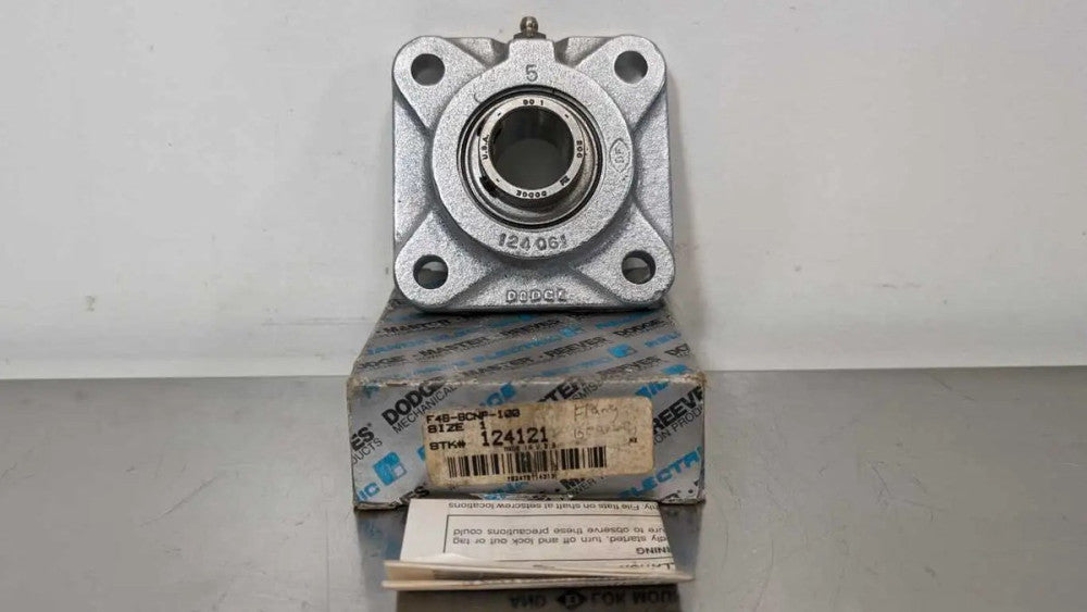 Dodge F4B-SCNP-100 4 Bolt Flange Mount Bearing 124121 1" ID Nickel Plated