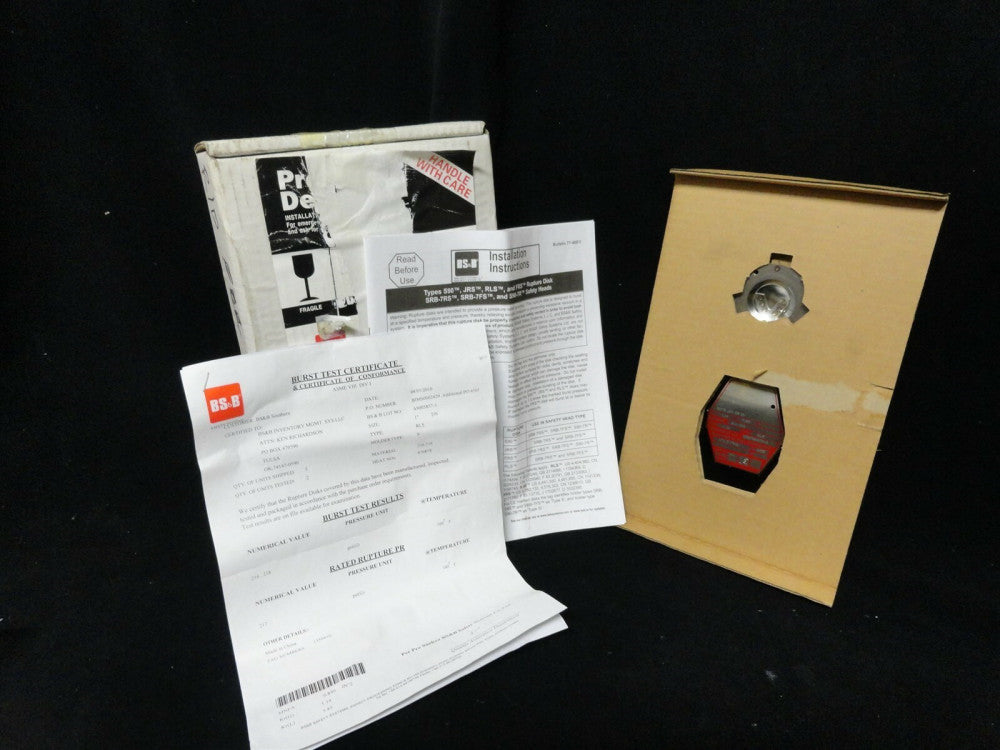 BS&B SAFETY SYSTEMS - RUPTURE DISK - TYPE RLS - SIZE 1" - 291.0 PSI @ 140F - NEW