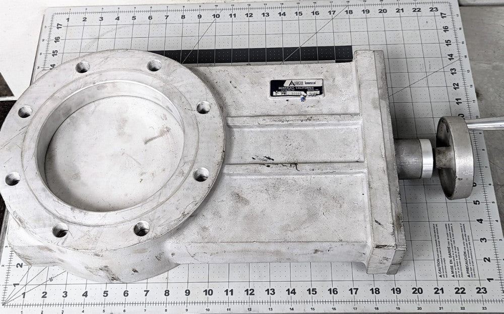 Airco Temescal 6" 5010 Aluminum Vacuum Gate Valve Used [D3S5]