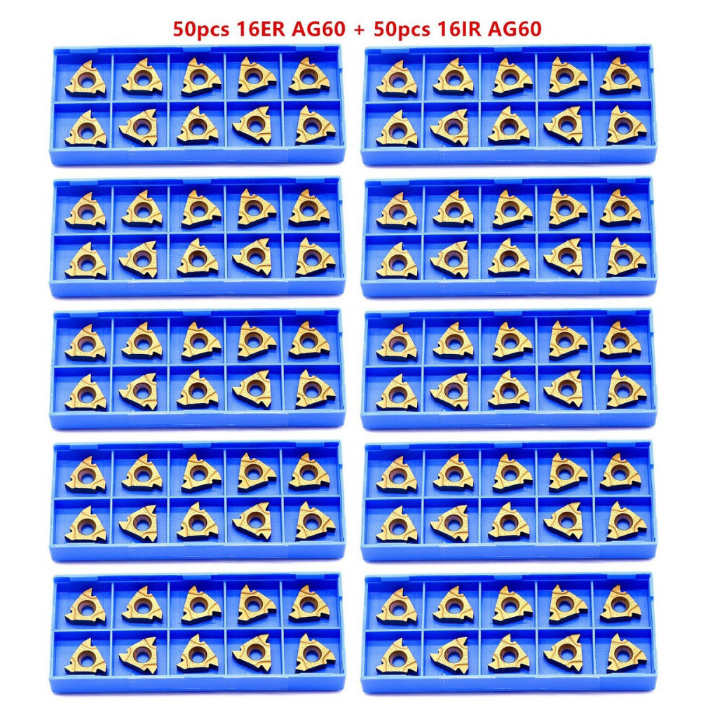 50pcs 16IR AG60 +50pcs 16ER AG60 Carbide Turning Insert  for Lathe holder