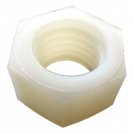 Zoro Select 0400632Hn Machine Screw Nut, #6-32, Nylon, 6/6, Plain, 1/8 In Ht,