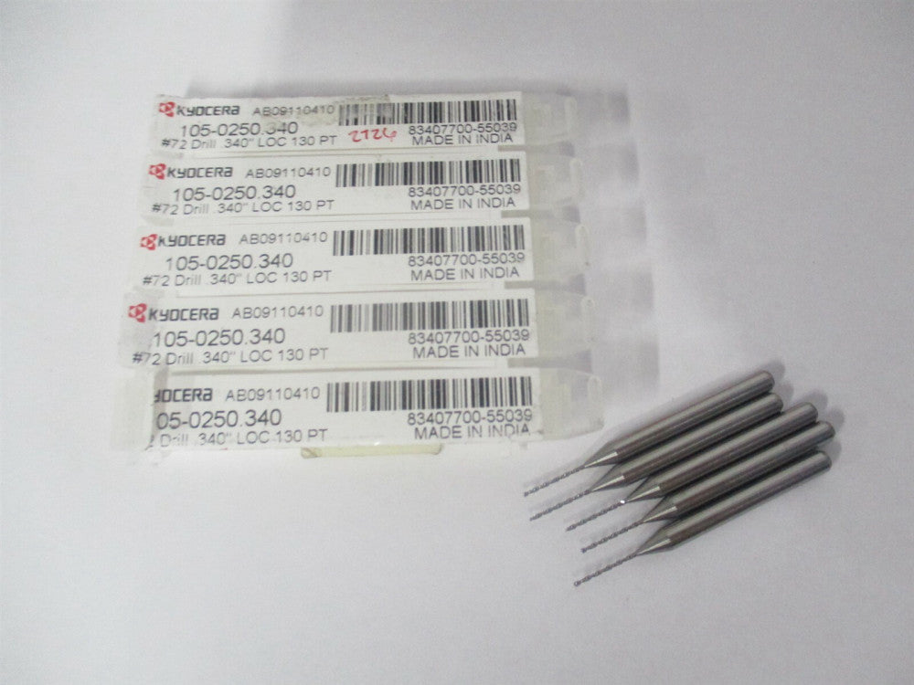 SGS (07299) #72 1/8" x 1-1/2" OAL 130° Spiral Circuit Board Drill Bit - Qty 5