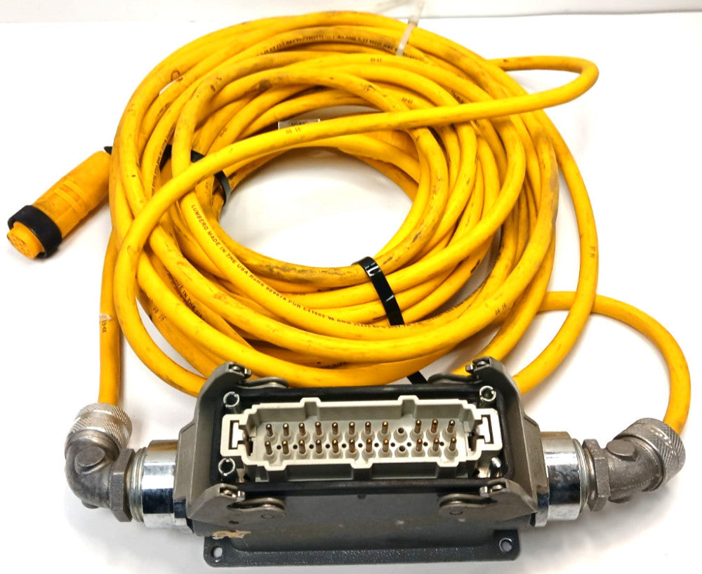 HARTING HEAVY DUTY INDUSTRIAL 24 PIN CRIMP CONNECTOR W/ 15 FT QUICK CONNECT CORD