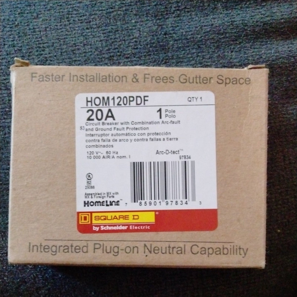 SQUARE D HOMELINE 20A AFCI/GFCI PLUG ON NEUTRAL SHIPS FAST!