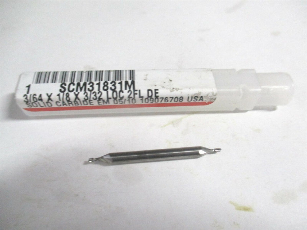 (E5022003) 3/64" x 3/32" x 1/8" x 1-1/2" OAL Carbide DE 2-Flute Square End Mill 