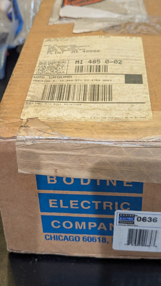 Bodine Motor 0636FS 42R3BFSI-E4 115VAC 1/12HP 120:1 14RPM NIB