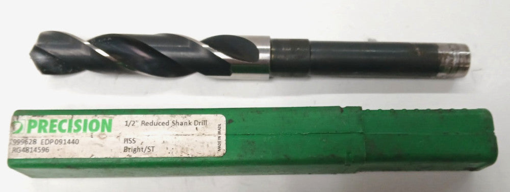 PRECISION REDUCED SHANK DRILL BIT 5/8" DIA 1/2" SHANK DIA 2 FLUTES HSS