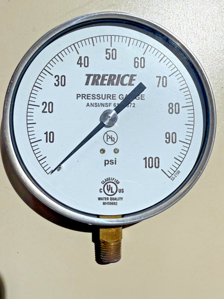TRERICE Pressure Gauge 600CB4502LA110 600CB Pressure Gauge 4.5" 01-100 psi 1/4