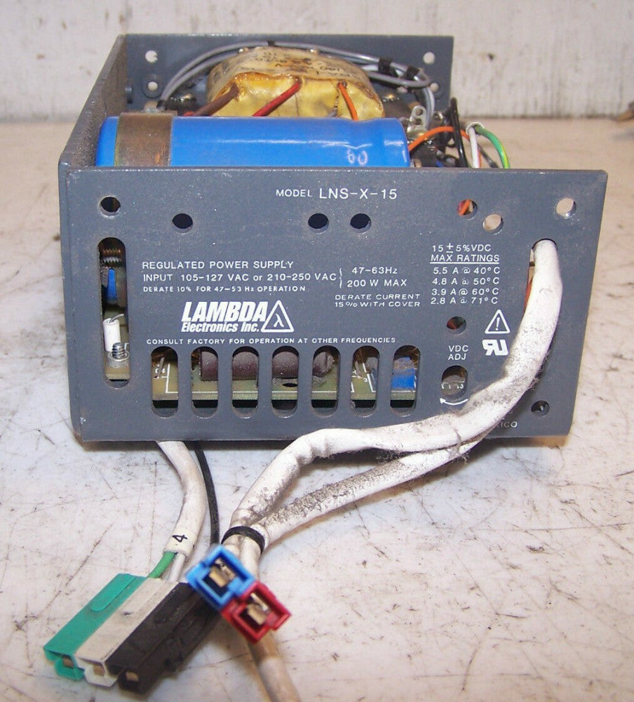 LAMBDA 15 VDC OUTPUT POWER SUPPLY LNS-X-15  105 - 127 OR 210 - 250 VAC INPUT 