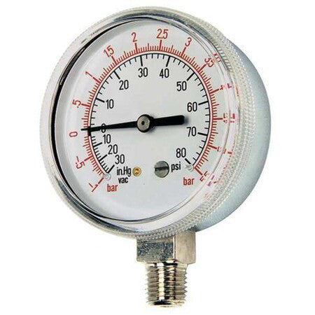 Groen Z084208 Pressure Gauge,2-1/2" Dia.,30Vac,60 Psi