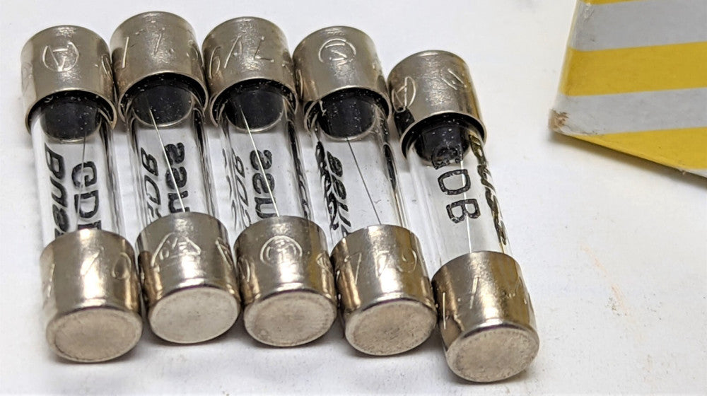 (5) Buss GDA-1.6A, 1.6A @ 250V, GLASS Fast-Acting (Fast Blow) Fuses [BX2]