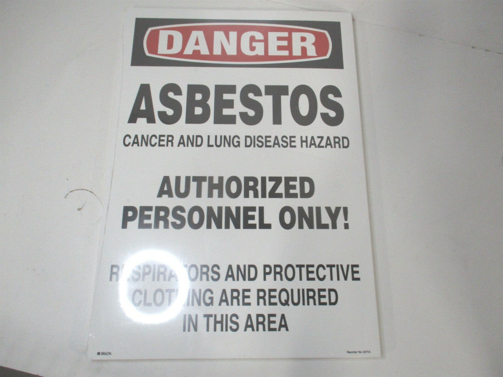 Brady (25713LS) 14 x 20 In Danger Asbestos Cancer and Lung Disease - Pack of 25