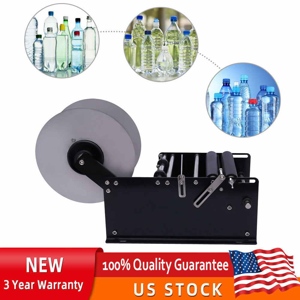 MT-30 Semi-Auto Bottle Label Applicator Round Bottle Labeling Machine Labeler US