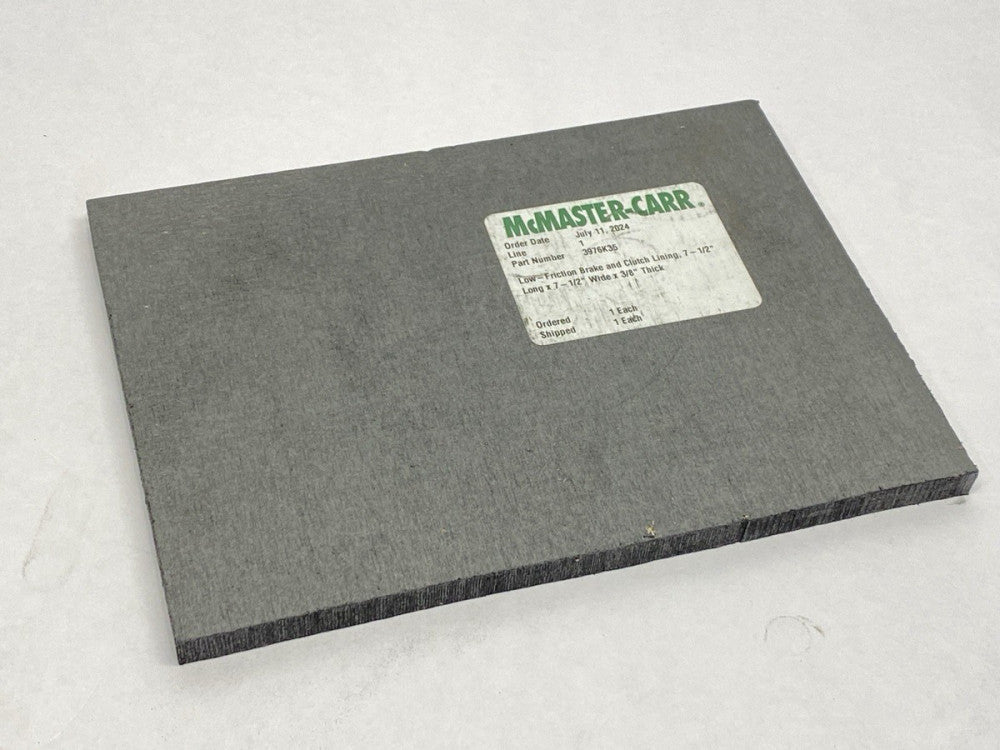 3976K35 Low-Friction Brake And Clutch Lining 3/8" Thick