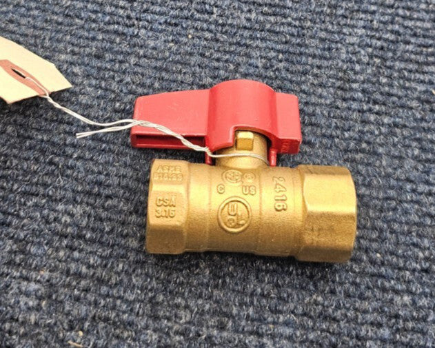 (QTY 4) GBV01 Gas Shut-Off Ball Valve 175G 250 Psi Max Brass Body Female FPT 1/2