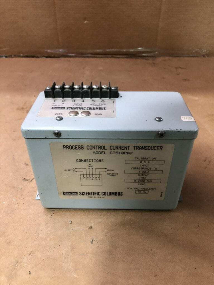 Esterline Scientific Columbus CT510PA7 Current Transducer 4-20mA 0-2000ohm 60Hz