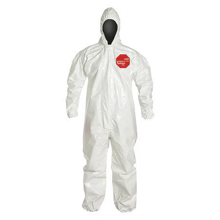 Dupont Sl127twh5x000600 Chemical Resistant Coverall, Hooded, 5Xl, Tychem(R)
