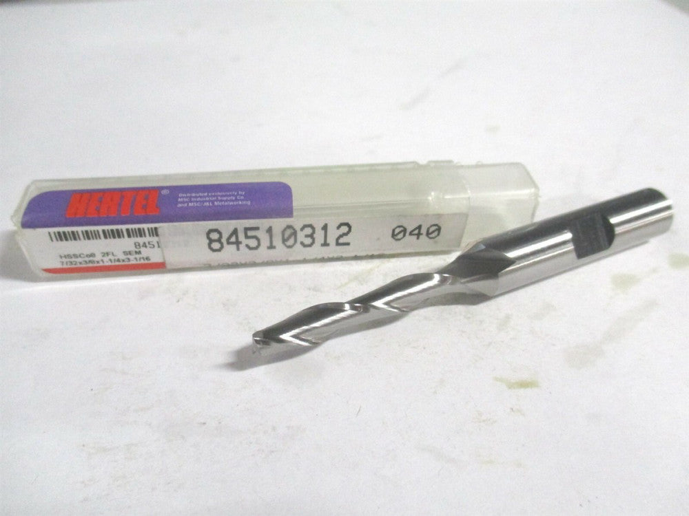 (E299914084) 7/32" x 1-1/4" x 3/8" x 3-1/16" OAL Cobalt 2 Flute Square End Mill 