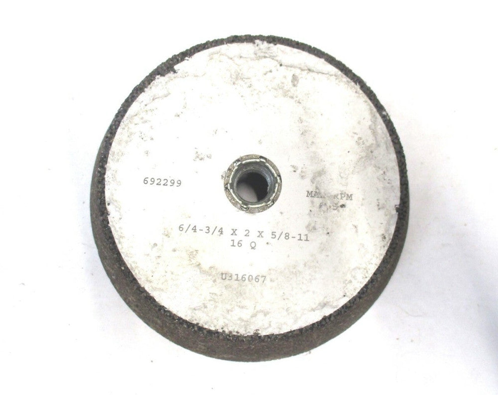 NEW (U316067) 6/4-3/4 x 2 x 5/8-11 A16QB Type 11 Flaring Cup Snagging Wheel