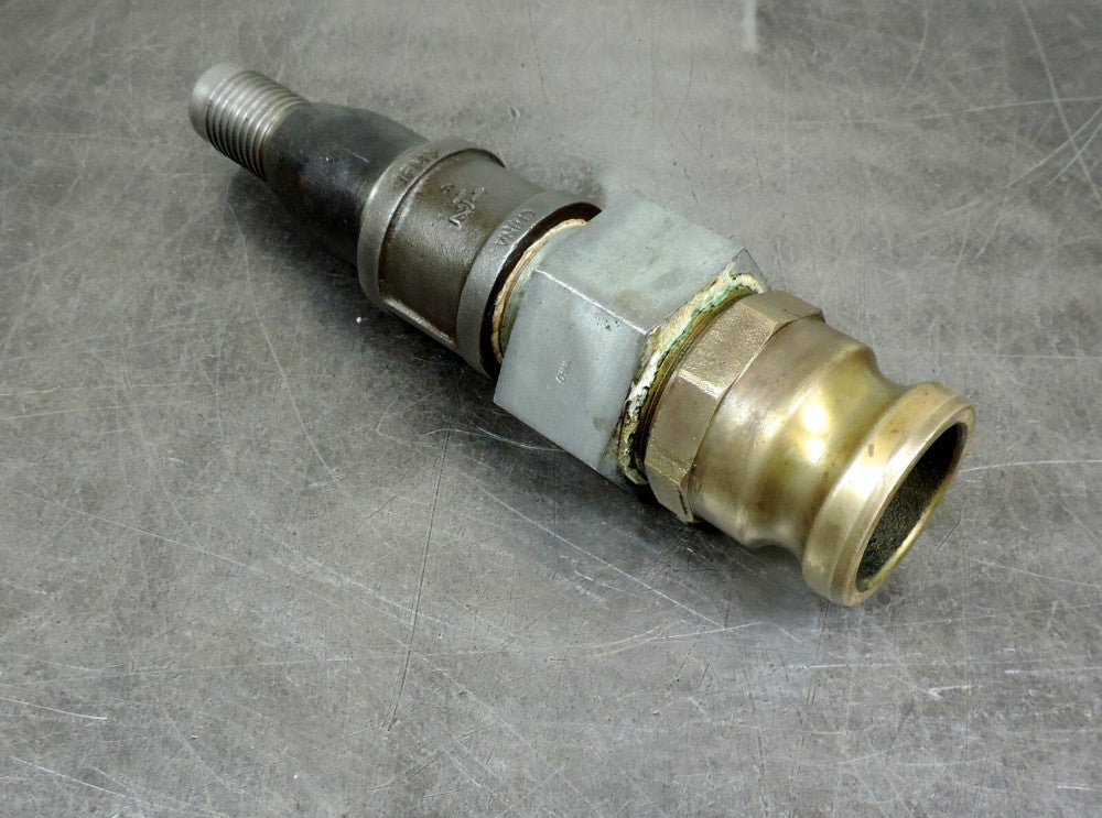 Brass Cam Lock Fitting F-200 2" Cam-Loc reduce to 1-1/4" Hose Barb