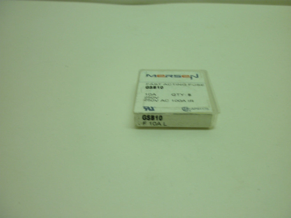 MERSEN GSB10 FAST ACTING FUSE 10 AMP 250V GLASS 1-( BOX OF 5) NEW IN BOX