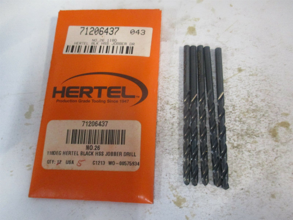 (71206437) #26 1-7/8" x 3" 118° High Speed Steel RH Jobber Drill - Pack of 5