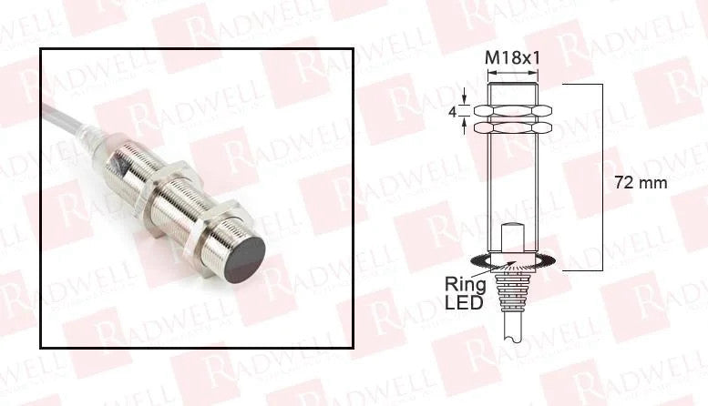 RADWELL VERIFIED SUBSTITUTE E2A-M18LS08-WP-C1-2M-SUB / E2AM18LS08WPC12MSUB (BRAN