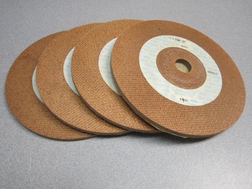 (4) Cratex MX 40231 Fiber Grinding Discs 7" x 1/4" x 7/8" 8500 RPMs A24CXHR27