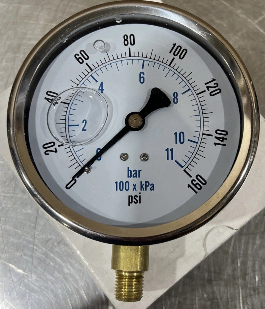 401BL-02L 4” Pressure Gauge Bar 100 X kPa psi 0 - 160 Nos Surplus