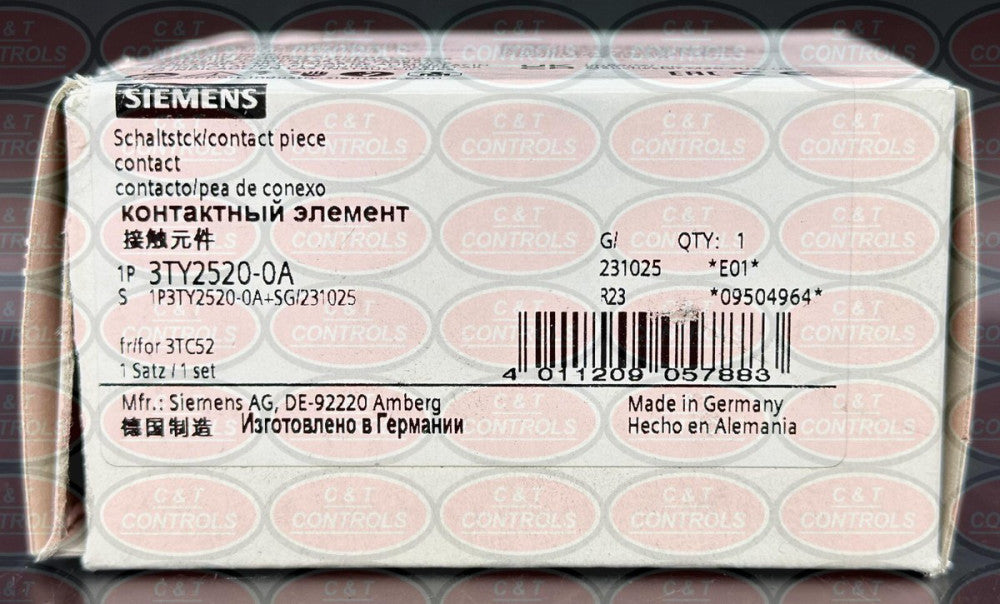 Siemens 3TY25200A Size 8 Contacts 3TY2520-0A New In Box USA Stock