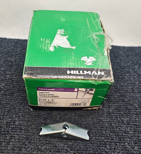 (QTY 25) HILLMAN 370081: Toggle Bolt, 5/16X4-Inch Zinc Plated