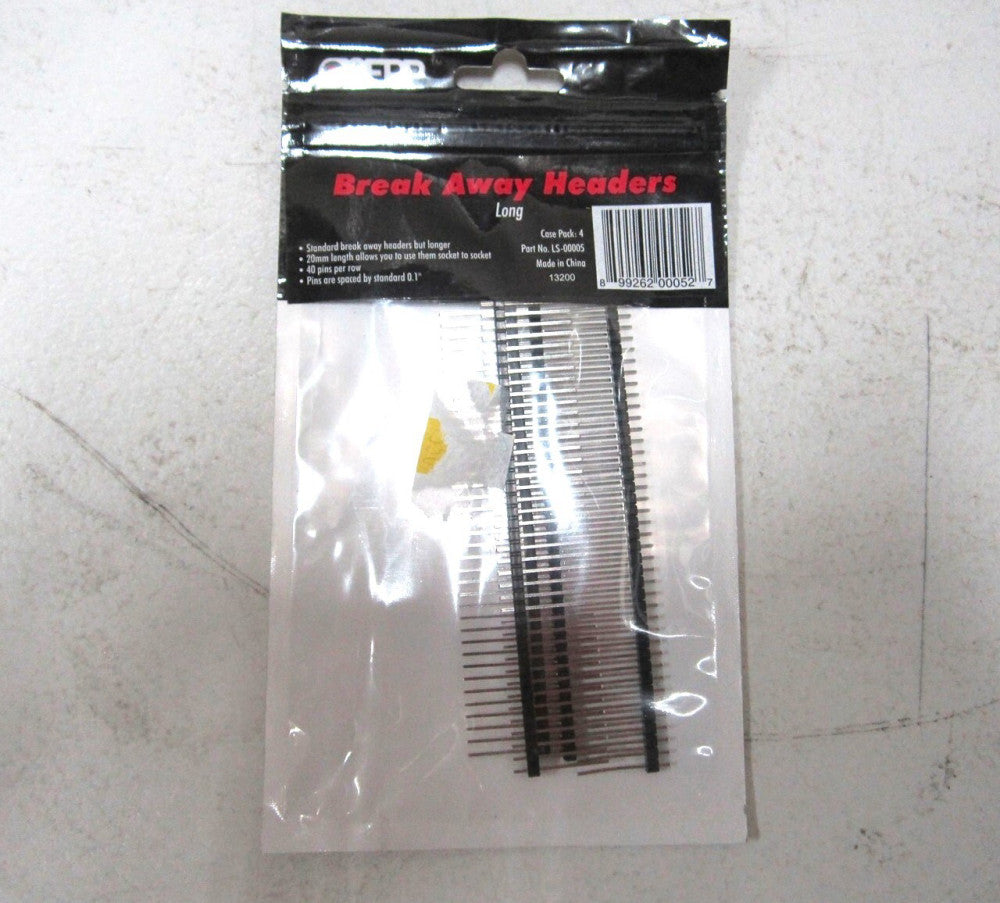 Osepp (LS-00005) 20mm L 40 Pin/Row Long Standard Break Away Headers - Pack of 4