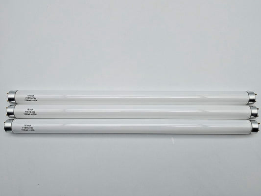 18 Inch F15T8/CW T8 15W Fluorescent Light Bulb 4100K Cool White G13 Base, 3-Pack