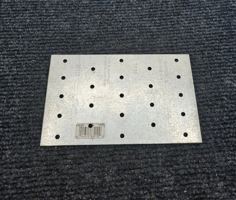 (QTY 7) Simpson Strong-Tie TP35 Galvanized Steel Tie Plates 3.1 Lx5 Hx0.04 W in.