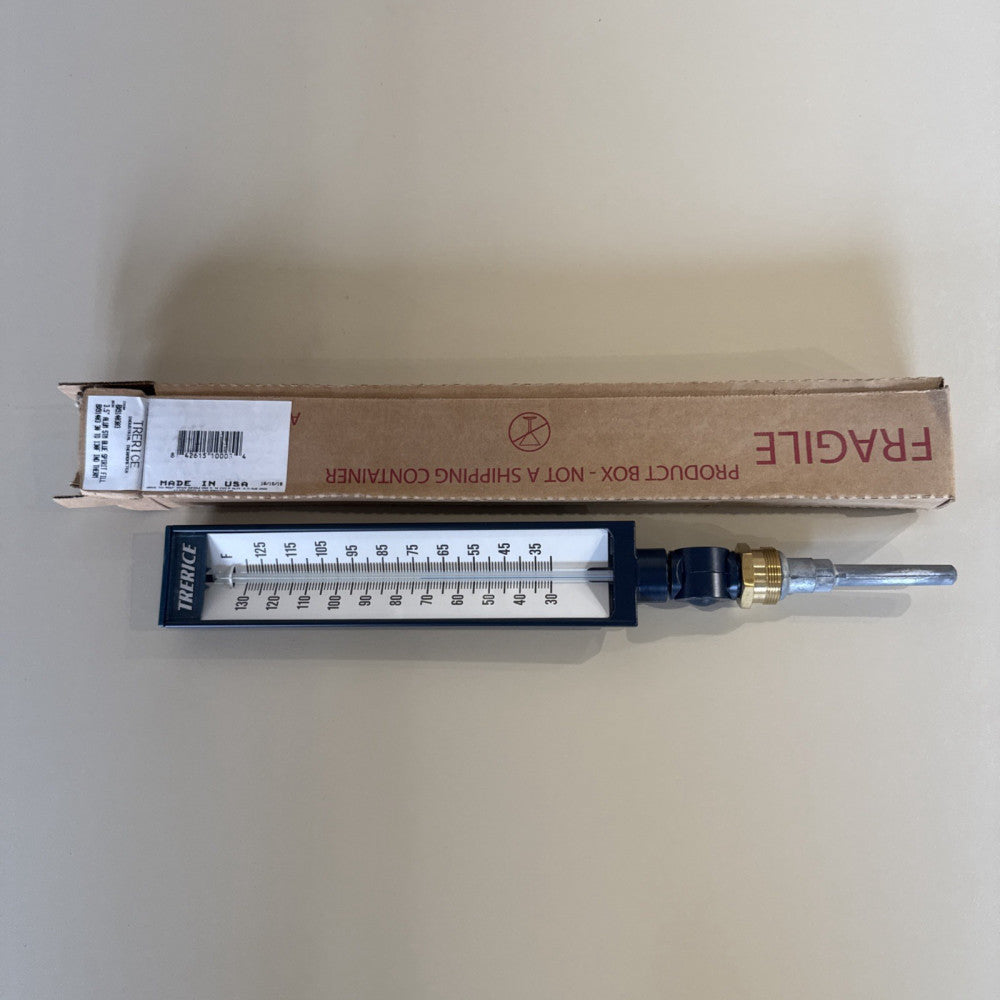 Trerice Industrial thermometer BX9140303 3.5” Aluminum Stem 30-130F New In Box !