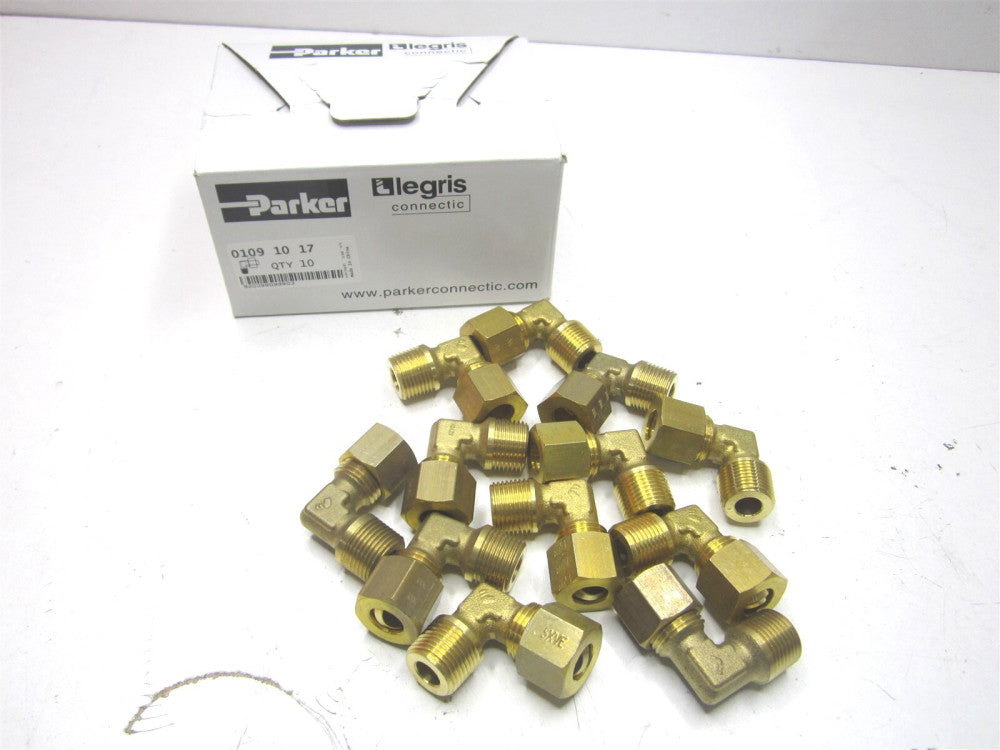 Legris (0109 10 07) 10mm Brass Compression x MBSPT Tube Male Elbow - Lot of 12 