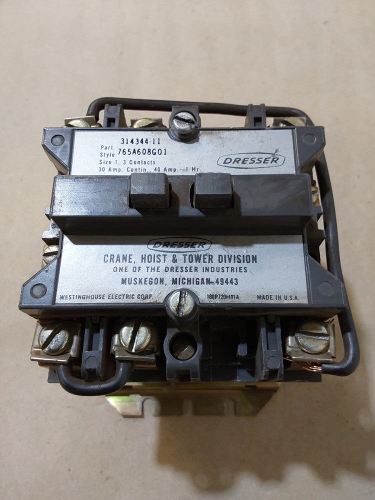 Dresser 314344-11 30AMP 3 CONTACTS Size 1 Contactor 