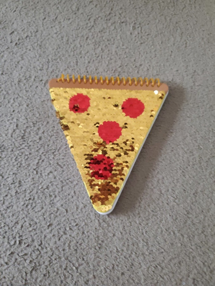 Pizza Notebook Sequins Pepperoni And Cheese 1 Page Used