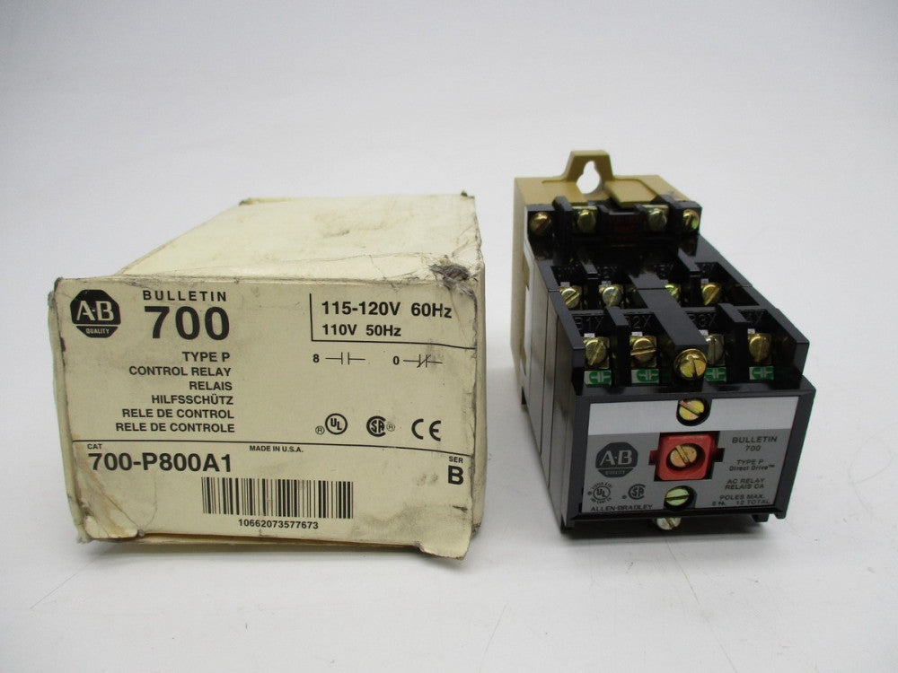 ALLEN BRADLEY 700-P800A1 SER. B 110/115-120V 10A (WH) NSMP