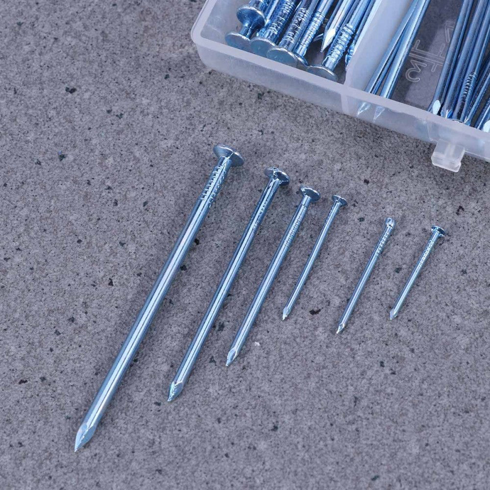 240 PCS Round Head Iron Nail Masonry Assortment Kit Picture Hanging Nails