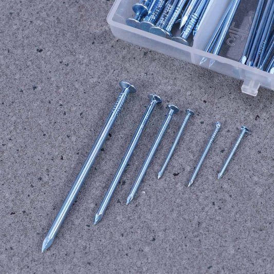 240 PCS Round Head Iron Nail Masonry Assortment Kit Picture Hanging Nails