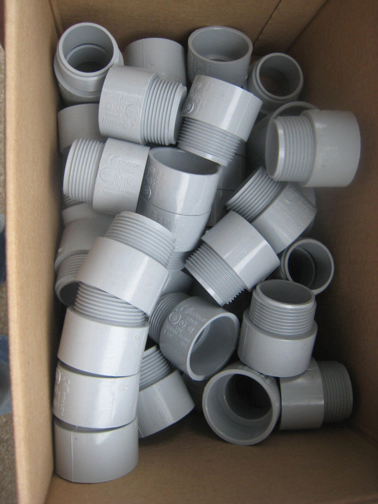 44 Kraloy 078087 TA12 1-1/4'' Non-Metallic PVC Male Terminal Adapter 078087