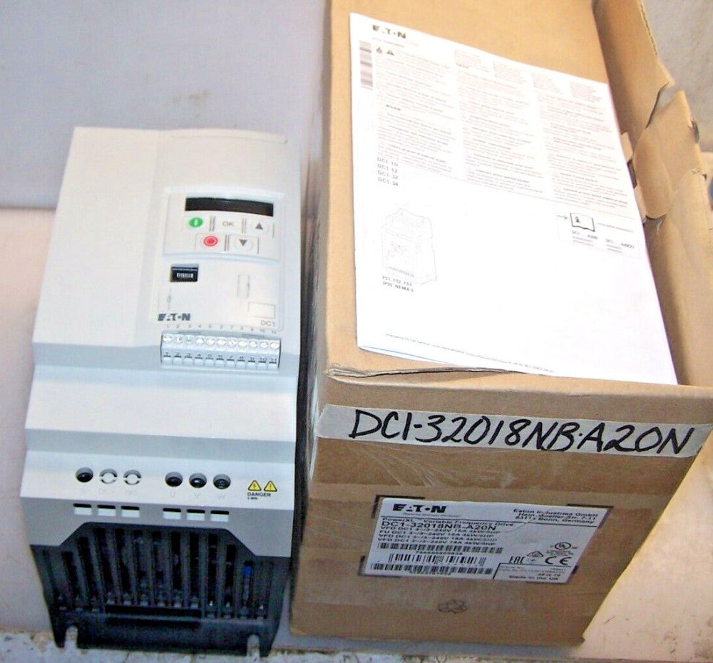 New Eaton 5 HP AC VFD Variable Frequency Drive (VFD) 240 VAC  DC1-32018NB-A20N