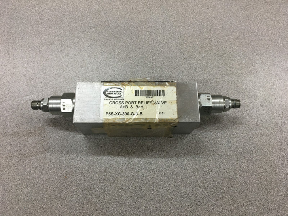 NEW NO BOX CONTINENTAL HYDRAULICS CROSS PORT RELIEF VALVE P5S-XC-300-G-S-B
