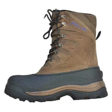 Polar Plus 5699 Men's Winter Boots, 8 Leather, 10 In Height, Black/Brown