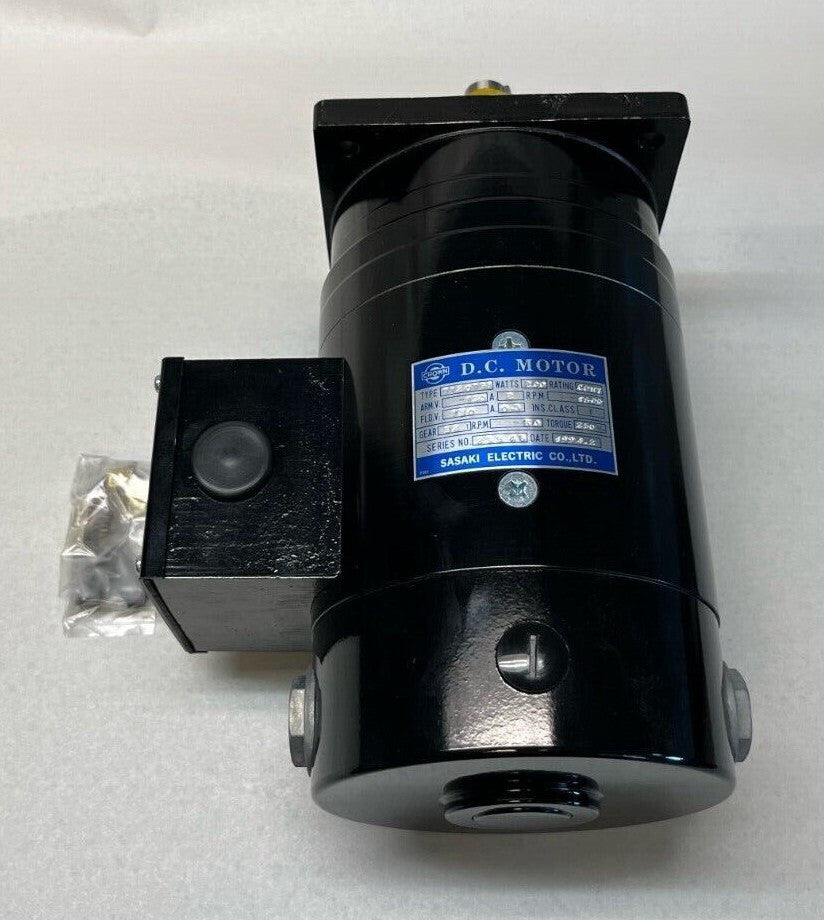 Sasaki Electric 712079B Crown D.C. Motor 1600RPM w/ Gear 50RPM 32:1