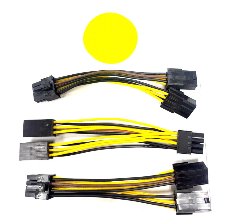 UNBRANDED 6 TO 8 PIN VIDEO CARD EXTENSION POWER CABLE LOT OF 3